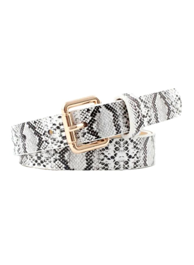 Sharpdo Animal Printed Belt White/Black/Gold - Image 2
