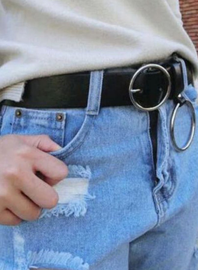 شاربدو حزام مزين بحلقة معدنية أسود/فضي - Image 4