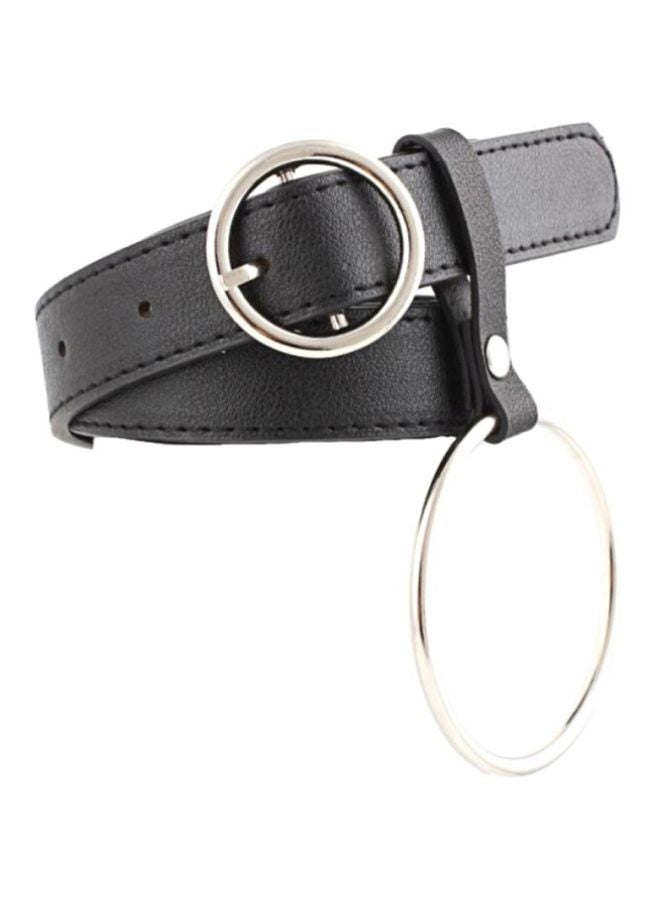 شاربدو حزام مزين بحلقة معدنية أسود/فضي - Image 2
