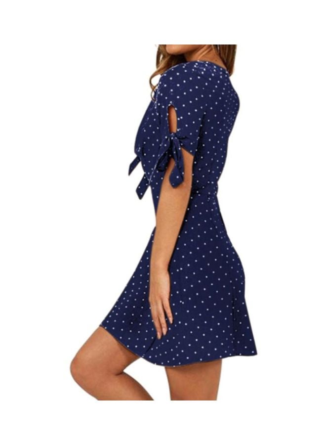 Sharpdo Printed Short Sleeved Beach Skirt Blue/White  - Image 3