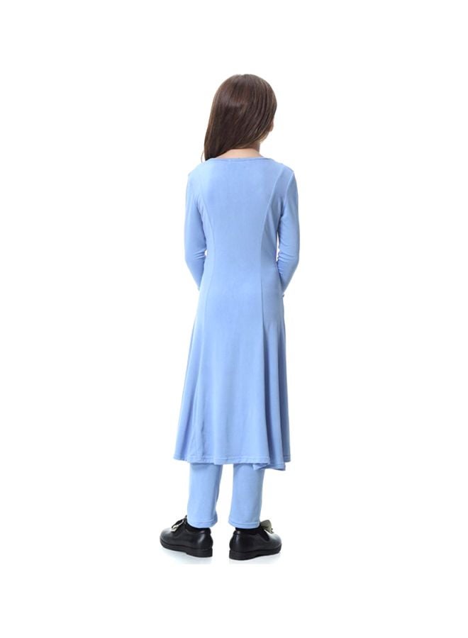 Sharpdo 2-Piece Long Sleeve Dress Sky Blue  - Image 2