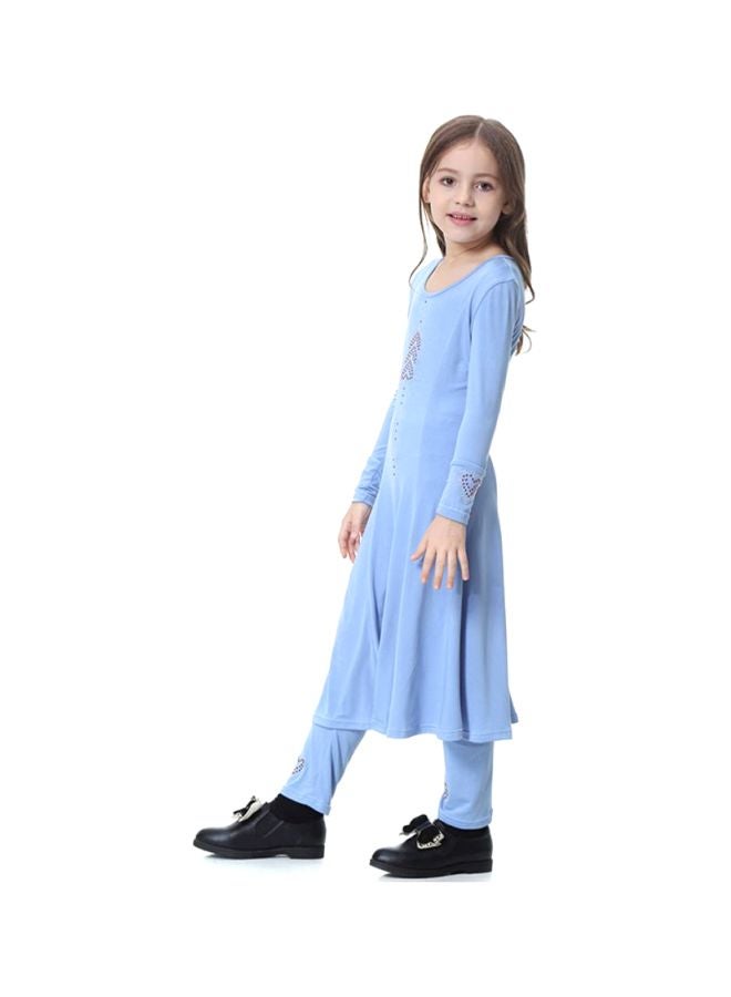 Sharpdo 2-Piece Long Sleeve Dress Sky Blue  - Image 3