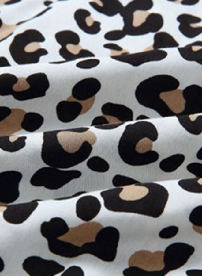 Sharpdo V-Neck Leopard Print Mini Dress White/Black/Brown  - Image 3