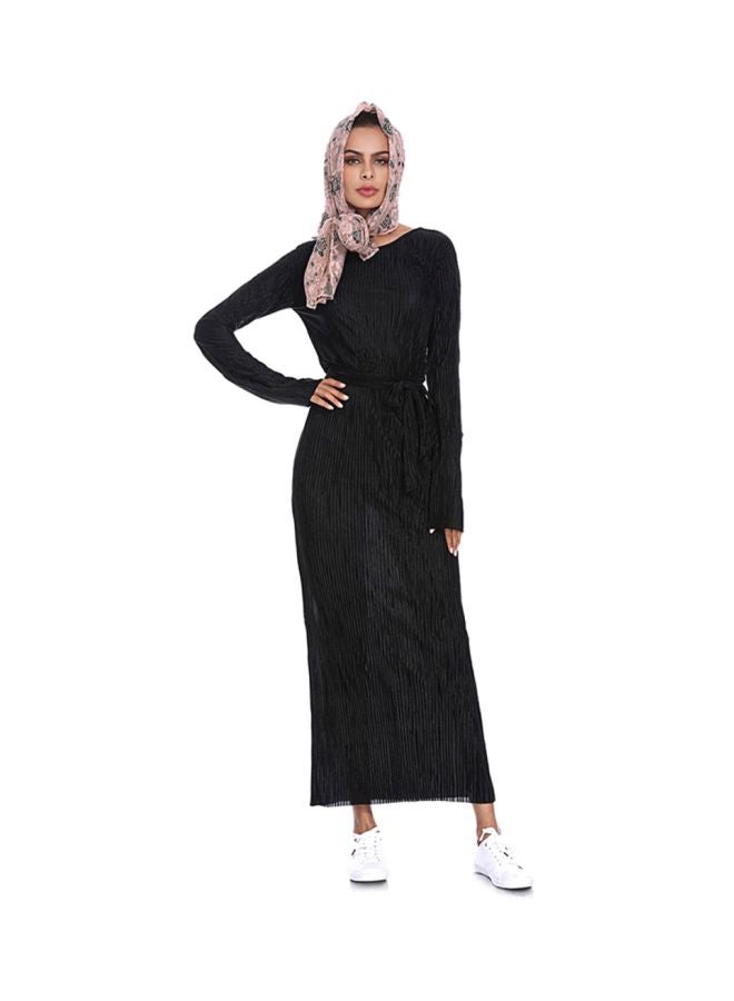 Sharpdo - Elegant Long Sleeve Maxi Dress Black - Image 1