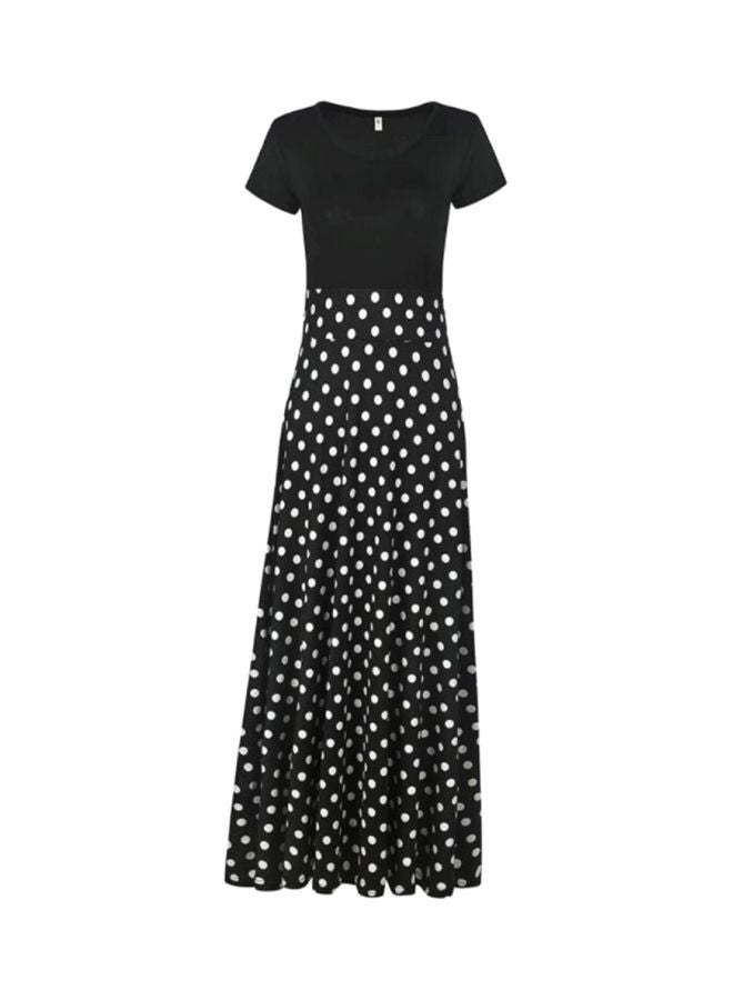 Sharpdo Dot Printed Maxi Dress Black/White  - Image 1