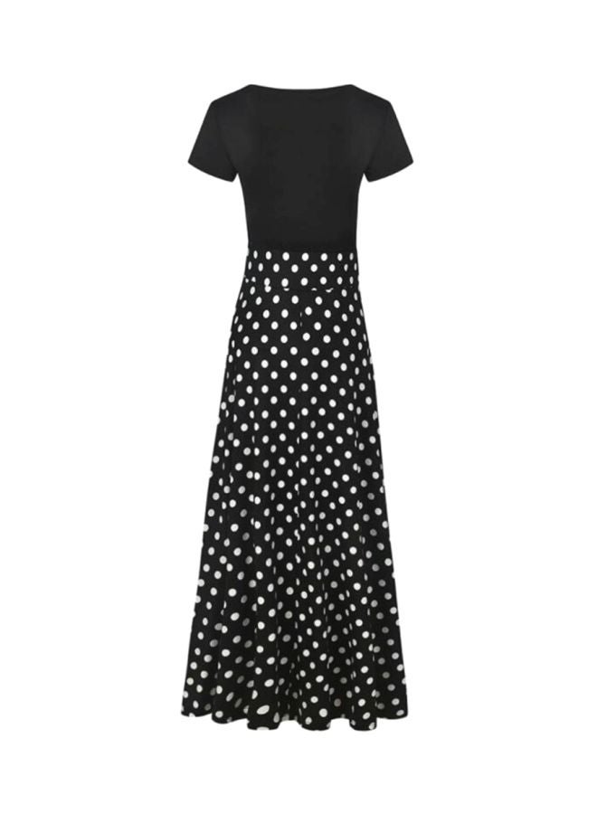 Sharpdo Dot Printed Maxi Dress Black/White  - Image 2