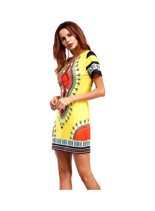 شاربدو فستان بأكمام قصيرة ورقبة دائرية - Image 3