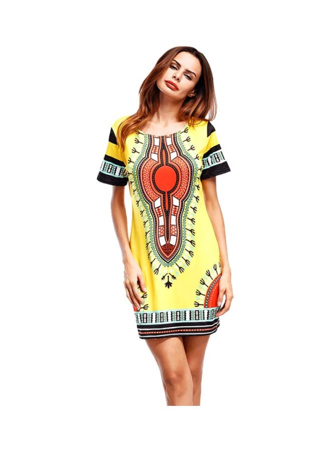 شاربدو فستان بأكمام قصيرة ورقبة دائرية - Image 4