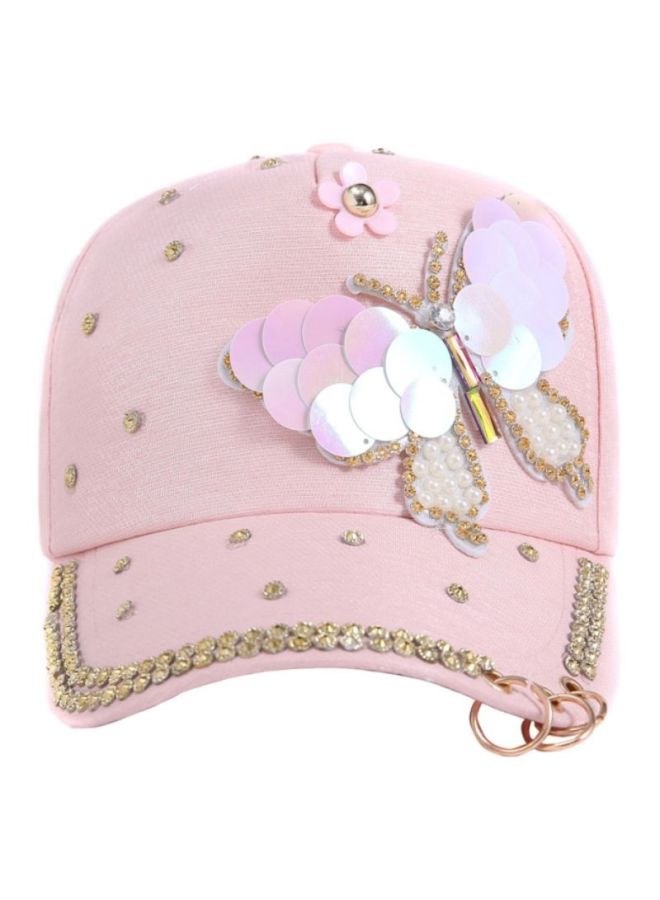Sharpdo Sequined Baseball Cap Pink/Golden/Clear - Image 2
