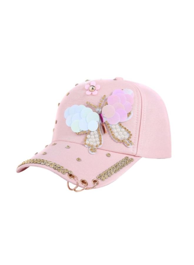 Sharpdo Sequined Baseball Cap Pink/Golden/Clear - Image 4