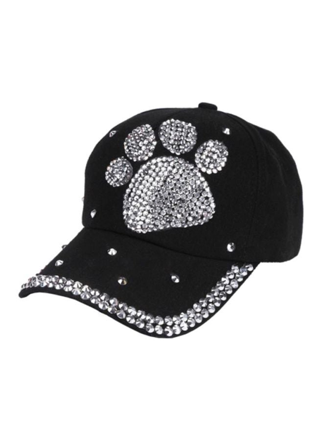 شاربدو قبعة بلون أرجواني بطبعة قدم حيوان أسود/شفاف - Image 2