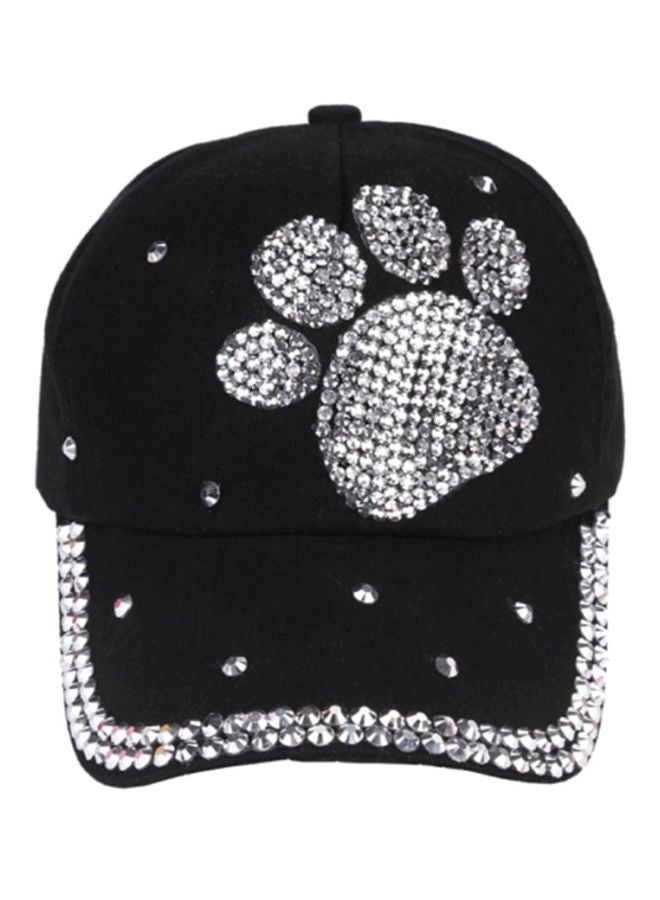 شاربدو قبعة بلون أرجواني بطبعة قدم حيوان أسود/شفاف - Image 4