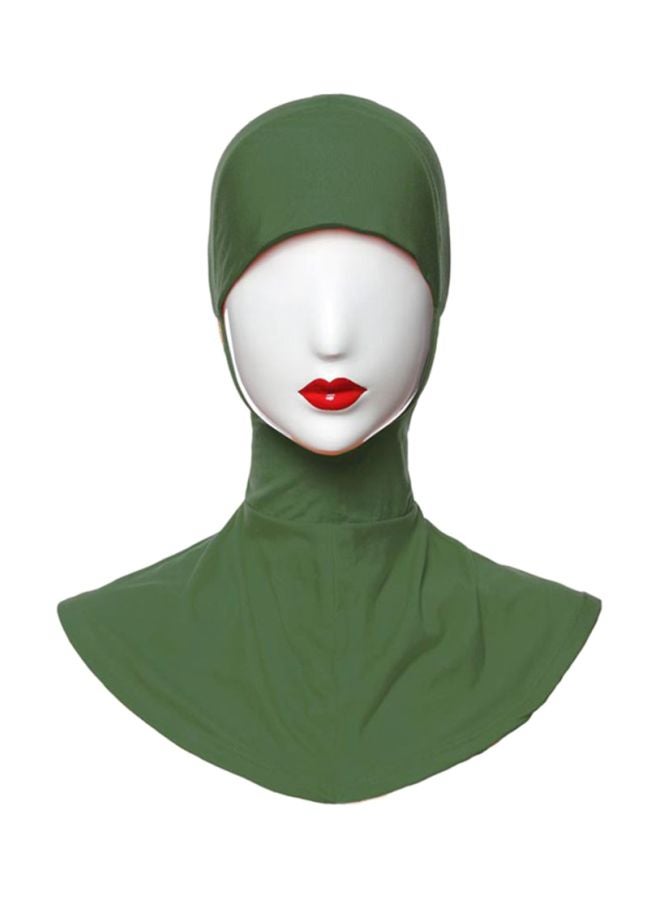 شاربدو حجاب بتصميم مغلق عند منطقة الذقن اللون الأخضر العسكري - Image 1