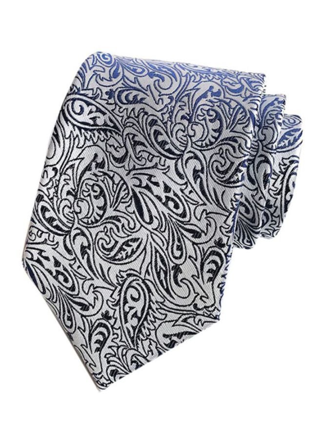 رابطة عنق من البوليستر رمادي/أسود