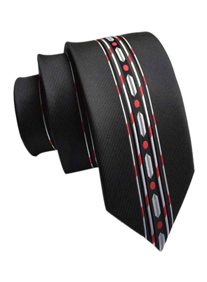 Polyester Necktie Black/White/Red