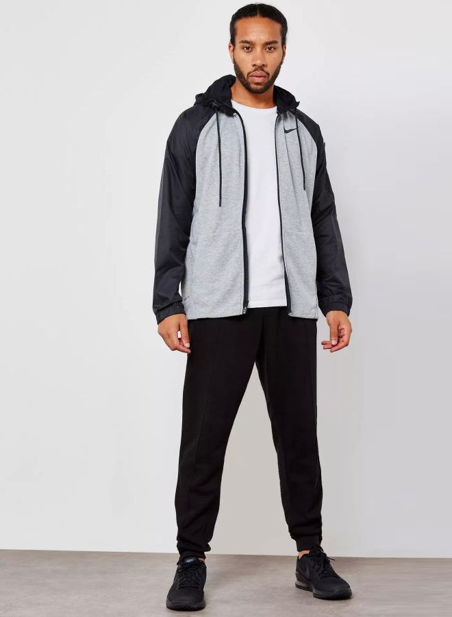 Nike Dry Fit Utility Core Hoodie Dk Grey Heather/Black - Image 3