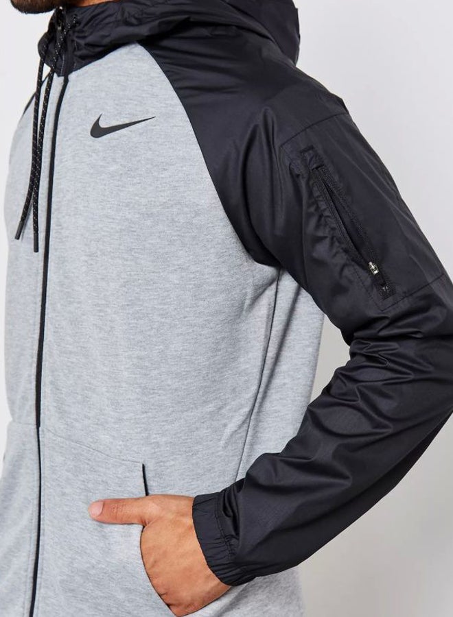 Nike Dry Fit Utility Core Hoodie Dk Grey Heather/Black - Image 4