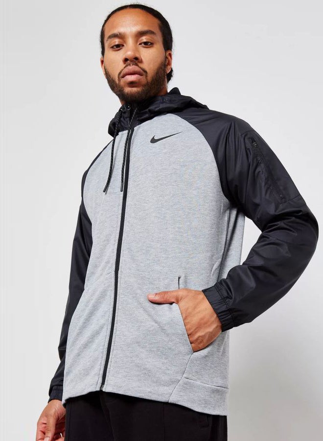 Nike Dry Fit Utility Core Hoodie Dk Grey Heather/Black - Image 1