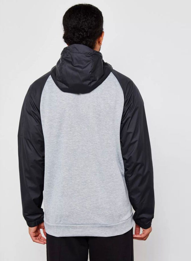 Nike Dry Fit Utility Core Hoodie Dk Grey Heather/Black - Image 2