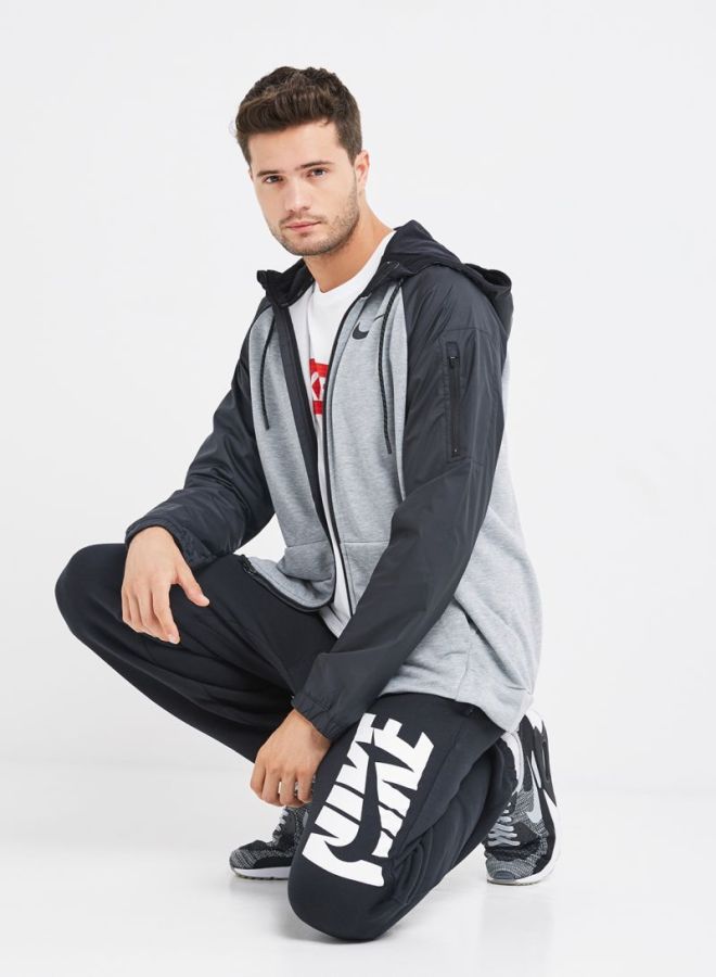 Nike Dry Fit Utility Core Hoodie Dk Grey Heather/Black - Image 5
