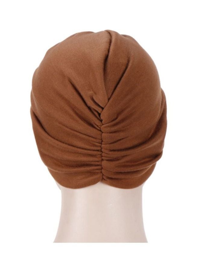 Sharpdo - Criss Cross Patterned Hijab Scarf Brown - Image 1
