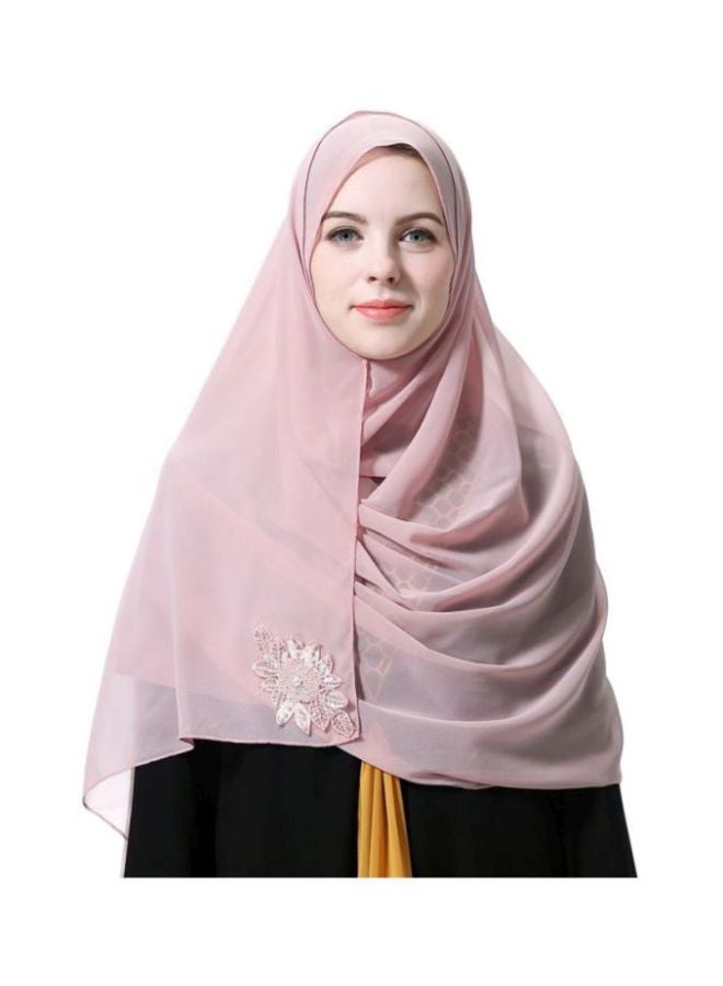 شاربدو حجاب كاجوال من الشيفون وردي غامق - Image 1