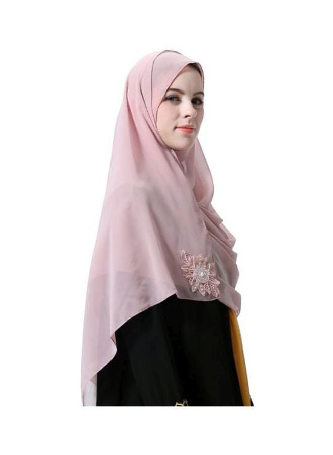 شاربدو حجاب كاجوال من الشيفون وردي غامق - Image 3