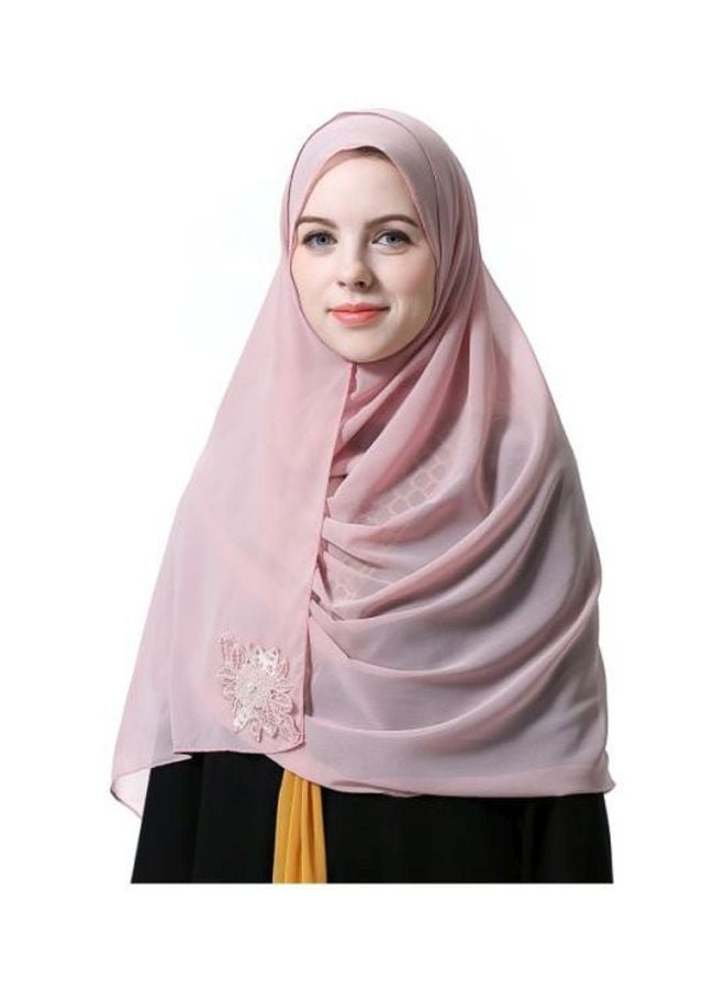 شاربدو حجاب كاجوال من الشيفون وردي غامق - Image 4