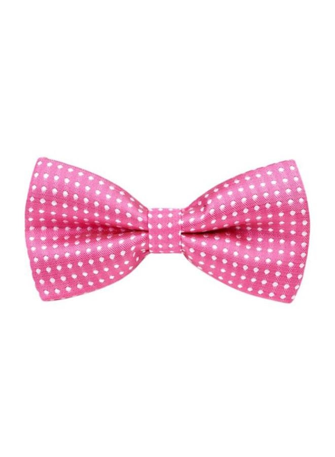 Polyester Blend Printed Bowtie Pink/White