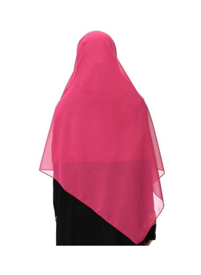 شاربدو حجاب كاجوال من الشيفون وردة حمراء - Image 2