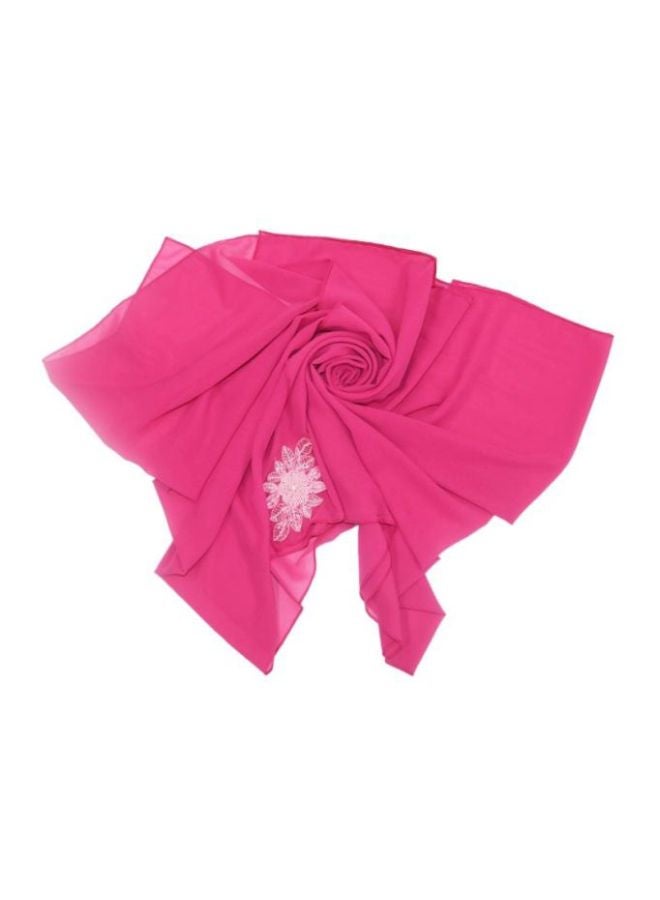 شاربدو حجاب كاجوال من الشيفون وردة حمراء - Image 5