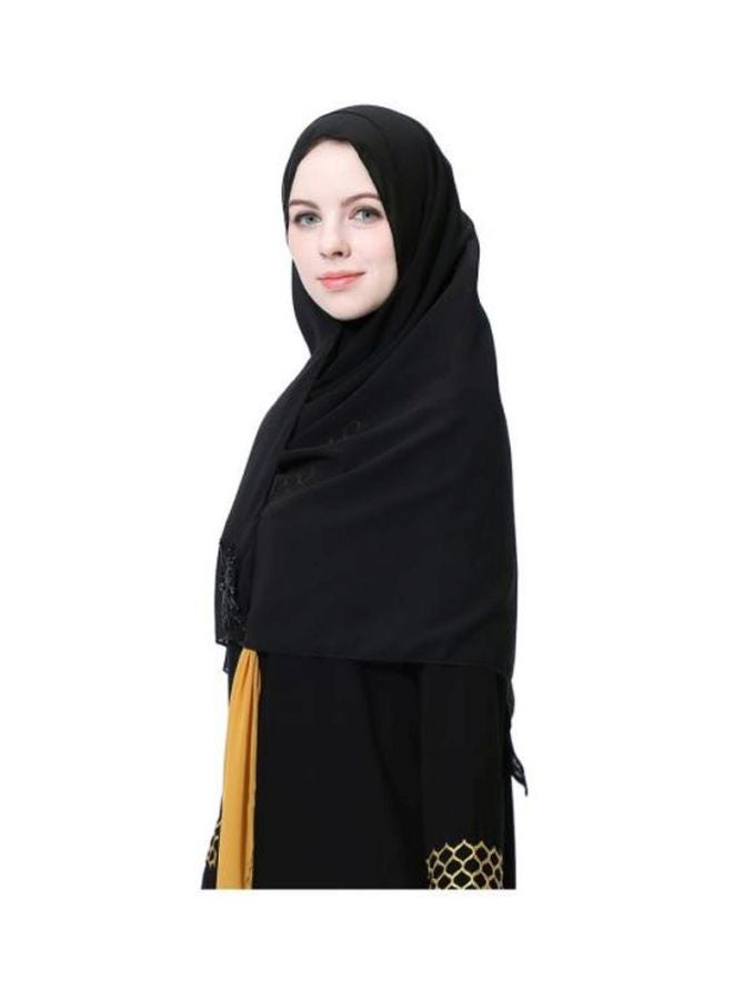 Sharpdo Casual Chiffon Hijab Black - Image 4