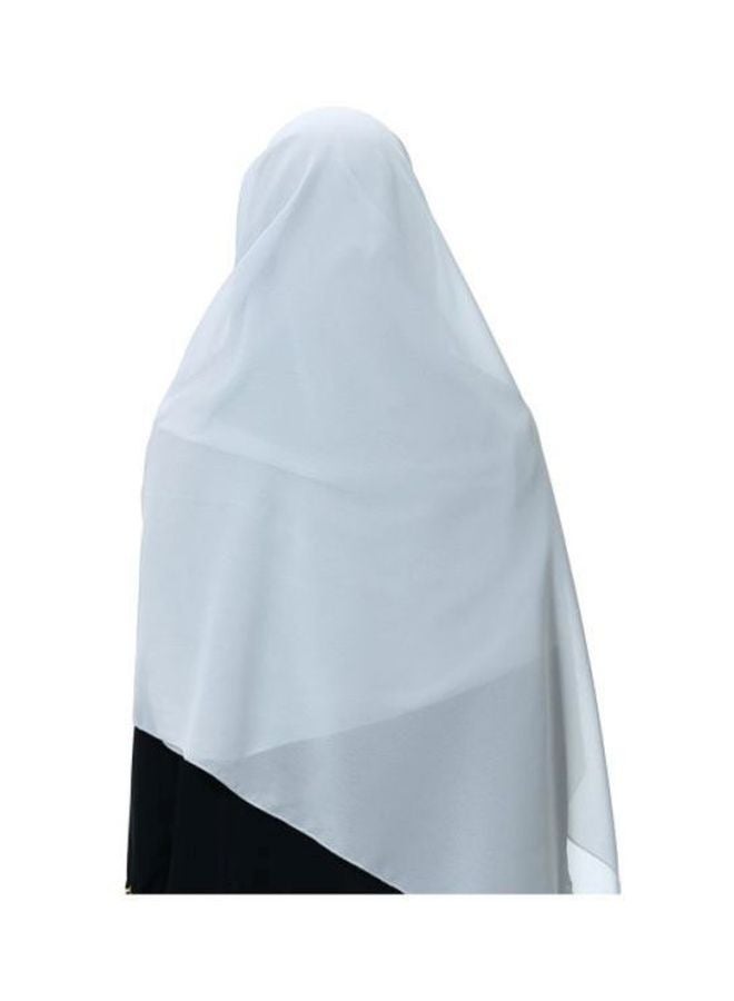 شاربدو حجاب كاجوال من الشيفون رمادي فاتح  - Image 2