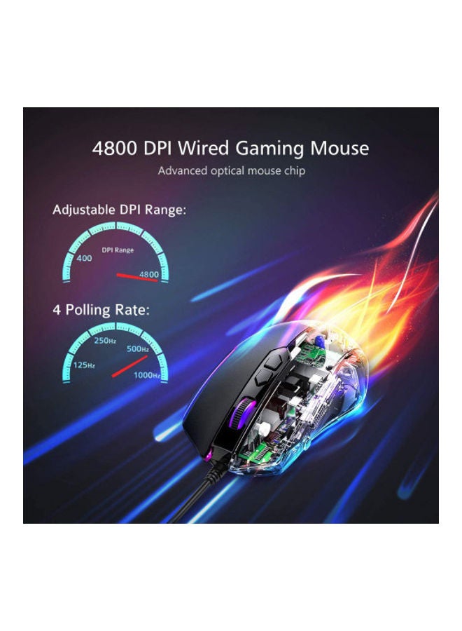 T-Dagger Sergeant Tgm202 Rgb Gaming Mouse - 4,800 Dpi - 7 Programmable Buttons - Software Support