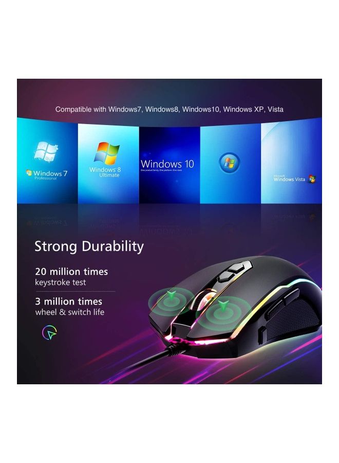 T-Dagger Sergeant Tgm202 Rgb Gaming Mouse - 4,800 Dpi - 7 Programmable Buttons - Software Support
