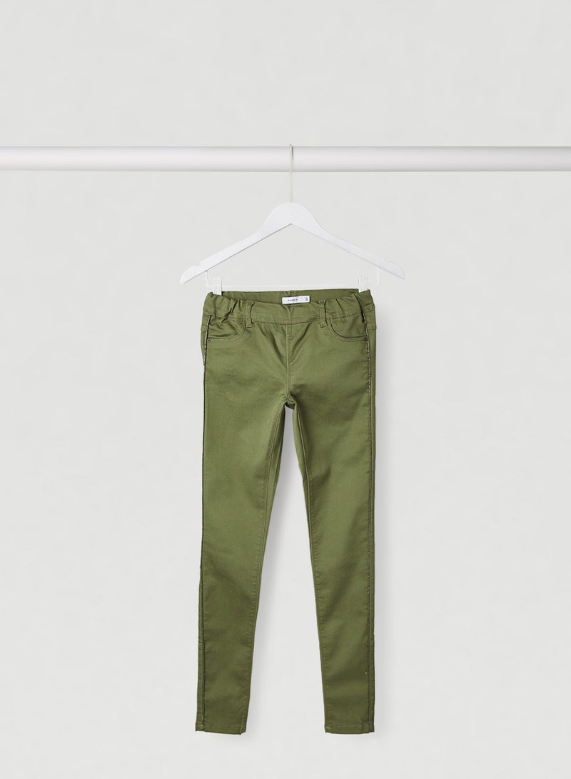 NAME IT - Girls Solid Jeggings Green - Image 1