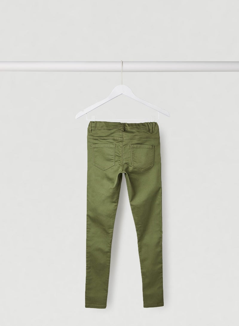 NAME IT - Girls Solid Jeggings Green - Image 1