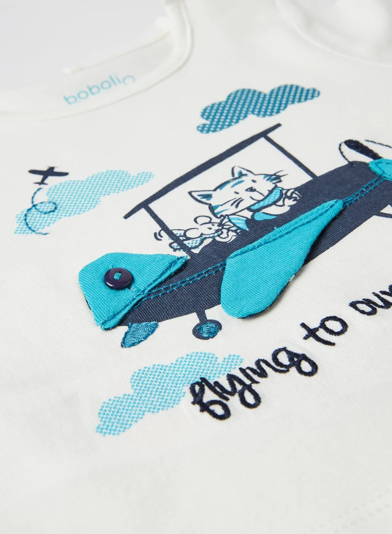 Boboli Baby Front Graphic T-Shirt off white