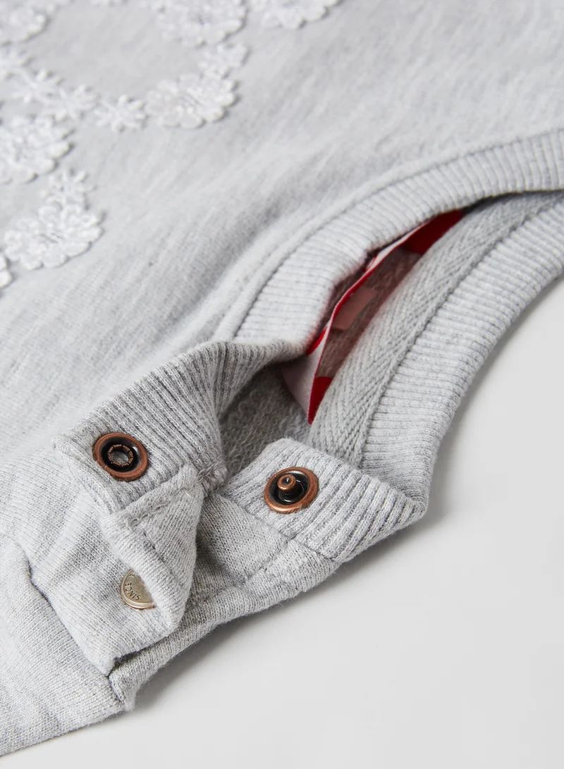 Boboli Baby Schiffli Layered Top Grey
