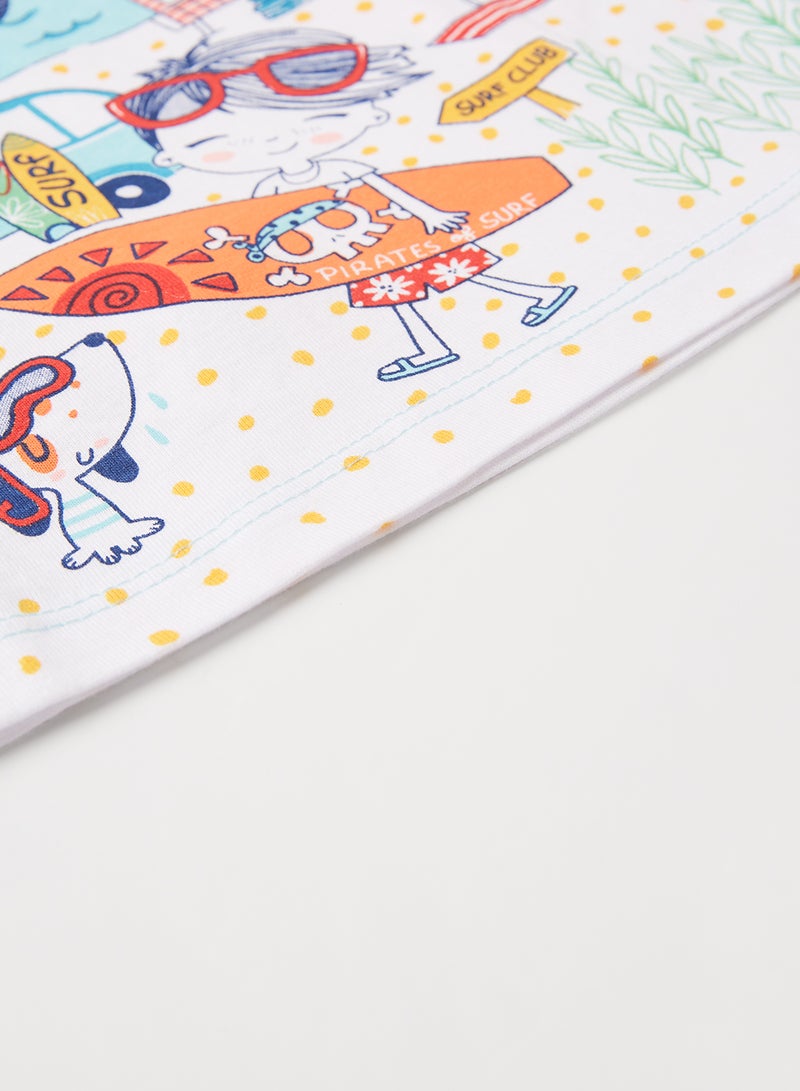 بوبولي بلوزة بدون أكمام مزينة برسومات للأطفال أبيض - Image 4