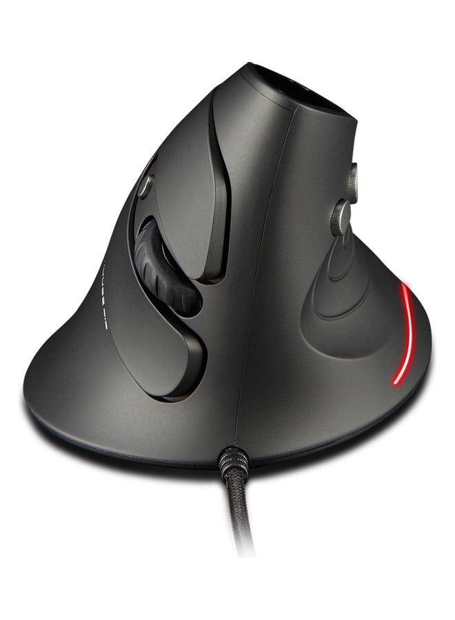 ZELOTES Wired Optical Vertical Mouse Black  - Image 1