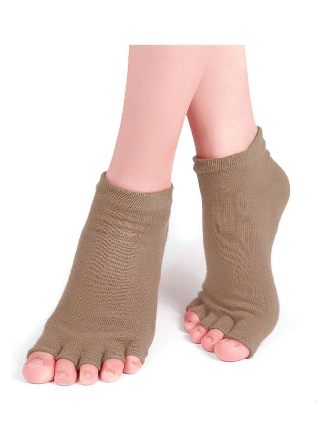 Generic - Pair Of 3 Non-Slip Open Toe Yoga Socks With Grips 24.00*4.00*16.00cm - Image 1