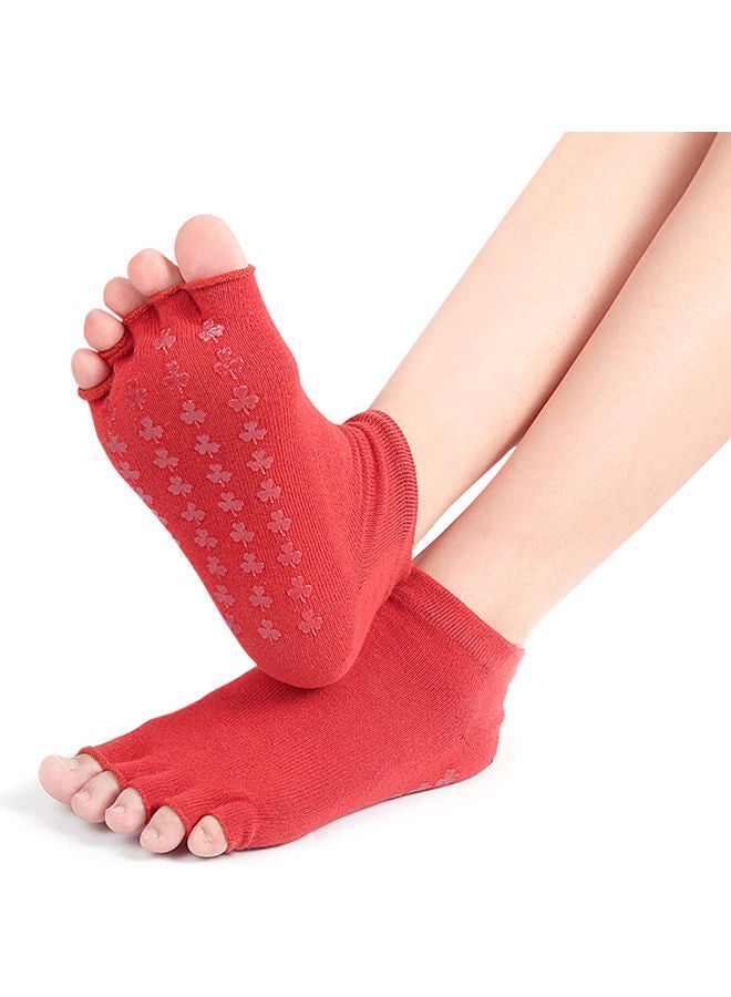 Generic - Pair Of 3 Non-Slip Open Toe Yoga Socks With Grips 24.00*4.00*16.00cm - Image 1