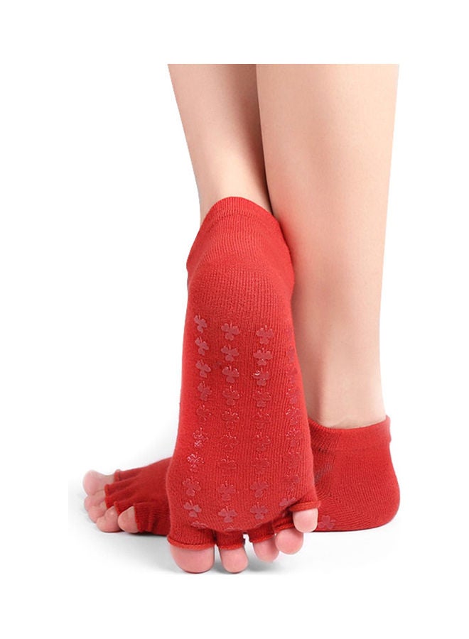 Generic - Pair Of 3 Non-Slip Open Toe Yoga Socks With Grips 24.00*4.00*16.00cm - Image 1