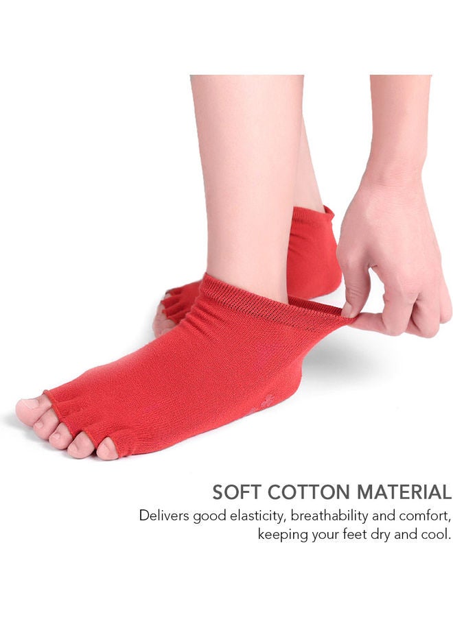 Generic Pair Of Non-Slip Open Toe Yoga Socks With Grips 25.00*1.50*12.00cm - Image 3