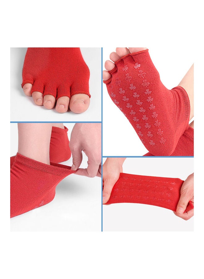 Generic Pair Of Non-Slip Open Toe Yoga Socks With Grips 25.00*1.50*12.00cm - Image 5