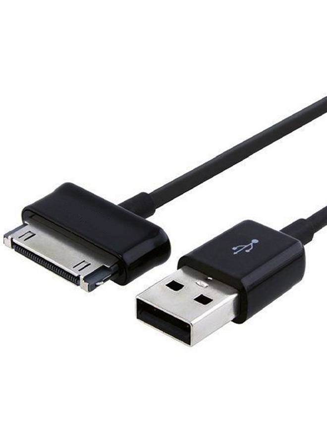 كابل شحن ومزامنة بيانات بمنفذ USB لجهاز تابلات سامسونج جالاكسي. أسود