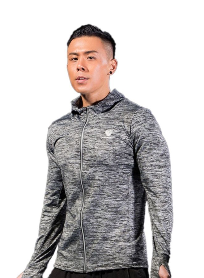 Sharpdo Hooded Neck Long Sleeve Pullover Grey - Image 1
