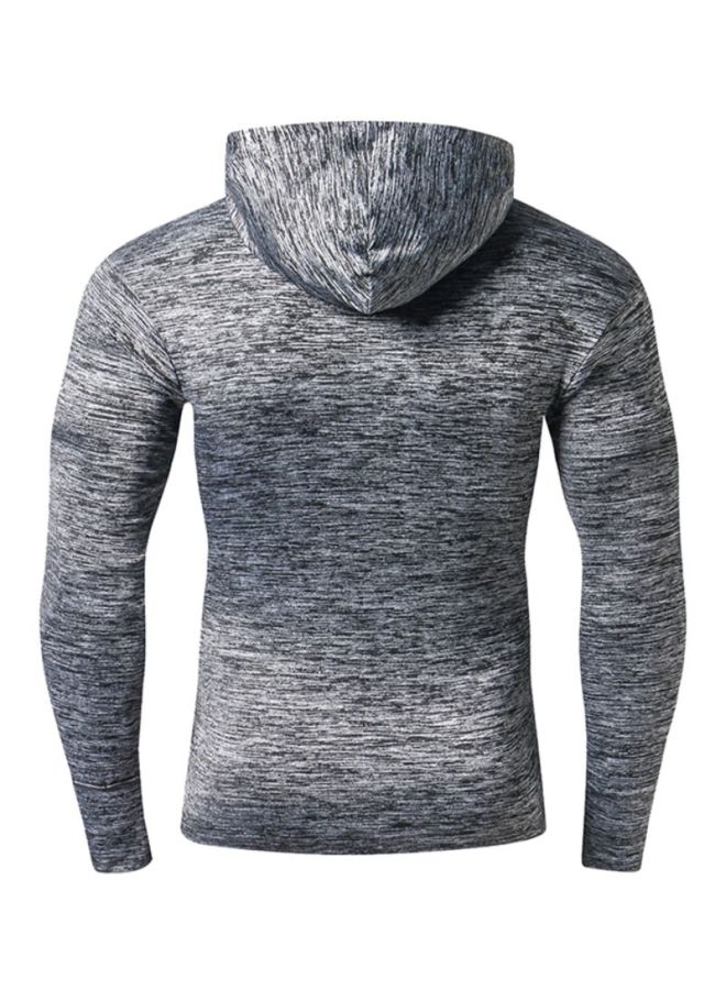 Sharpdo Hooded Neck Long Sleeve Pullover Grey - Image 2