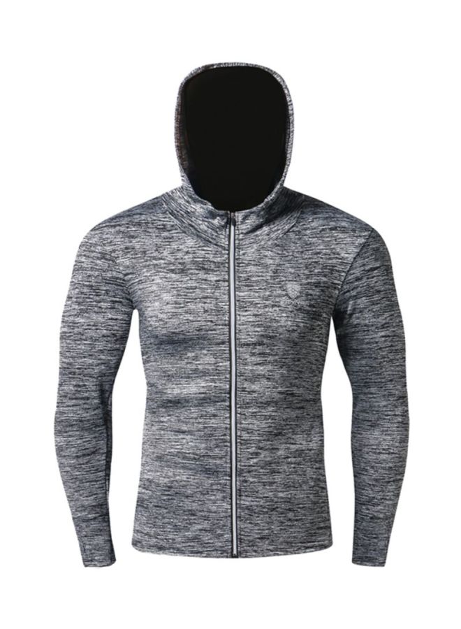 Sharpdo Hooded Neck Long Sleeve Pullover Grey - Image 3